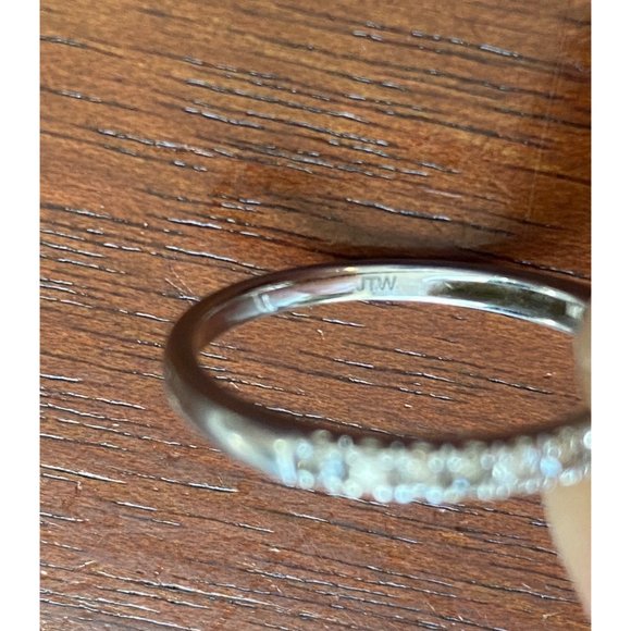 10k White Gold .25ctw Diamond Ring Sz 6.75 Signed JTW Wedding Band - Picture 3 of 8